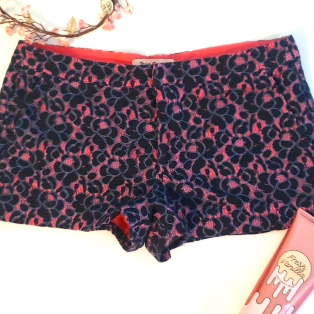 Juicy Couture navy & pink lace "Lolita " shorts Nwot